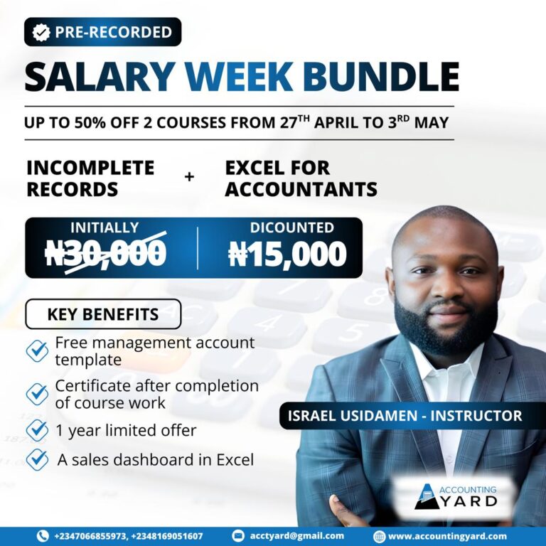 Salary Bundle: Excel for Accountant & Incomplete Records